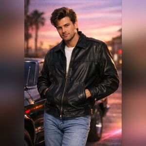 Men's Black Leather Jacket